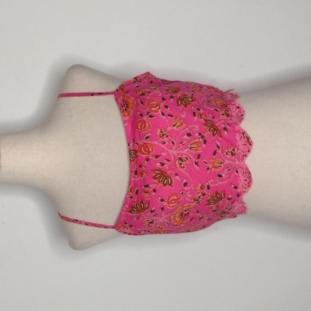 NWT Caroline Constas Women's Pink Floral Top Size Medium